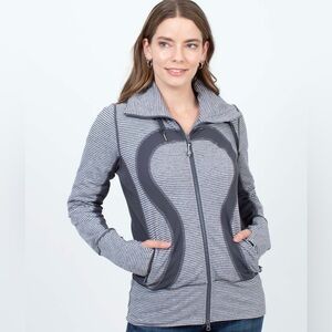 lululemon athletica Striped Gray and Black Jacket